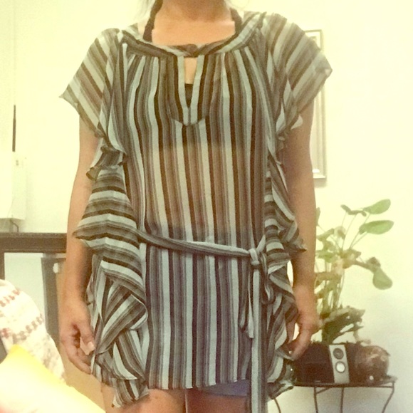 Stripe ruffle blouse - Picture 2 of 6